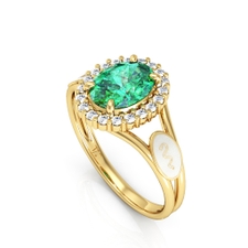 Anel Formatura Ouro 18K Aro Duplo Oval Grande