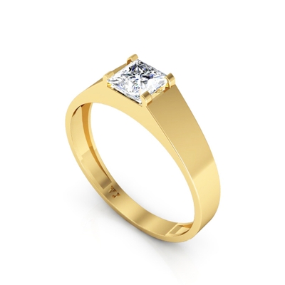 Anel Masculino Ouro 18K Carrê