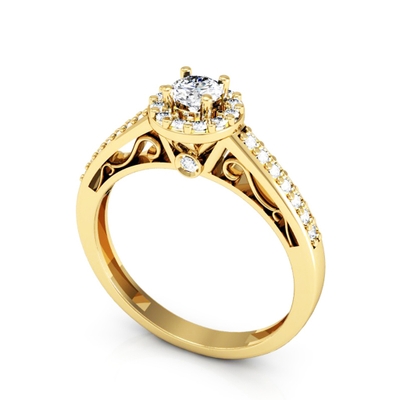 Anel Noivado Luminosità Ouro 18K