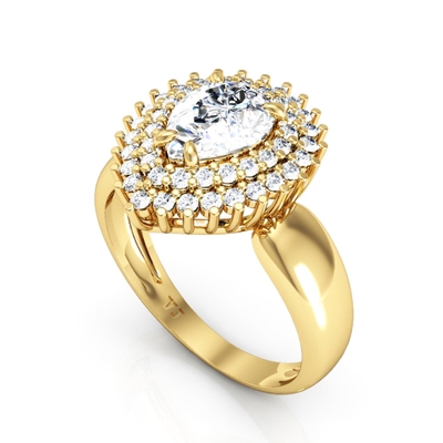 Anel Ouro 18K Gota Grande