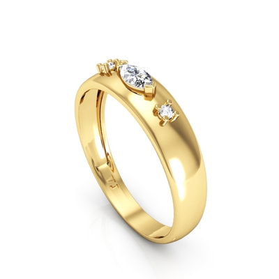 Anel Ouro 18K Navete
