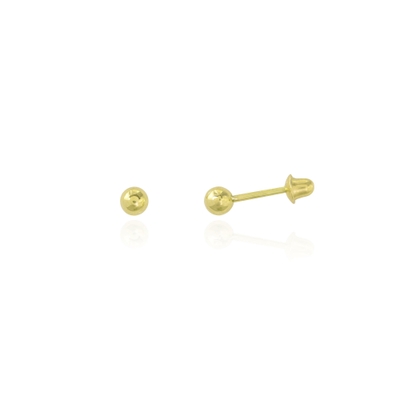 Brinco Bolinha Ouro 18K 3mm