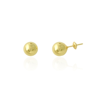 Brincos Ouro 18K Bolinha 7mm