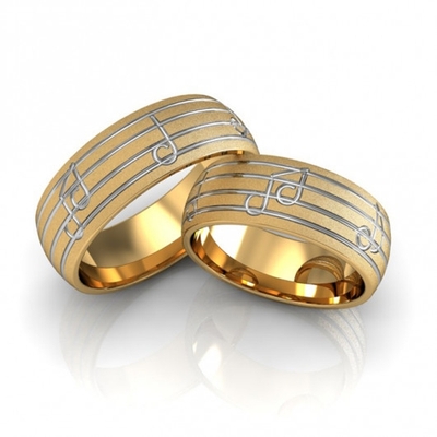 Alianças Casamento Ouro Diamantadas Partitura 7mm