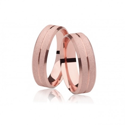 Alianças Casamento Ouro Rosê Polidas E Diamantadas 6mm 12g com 