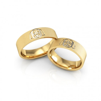Alianças Casamento Quadradas Ouro Diamantadas Cachorrinho 6mm 14g Aplique em Ródio