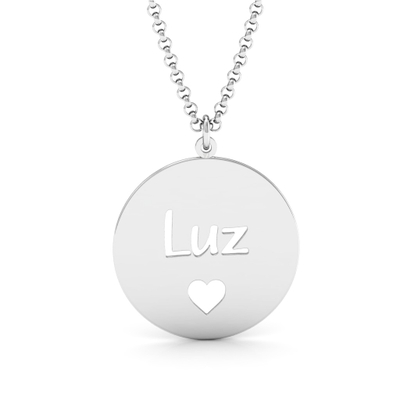 Colar Prata Palavra Luz