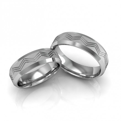 Alianças Compromisso Prata Diamantadas Cantos Chanfrados 6mm 12g