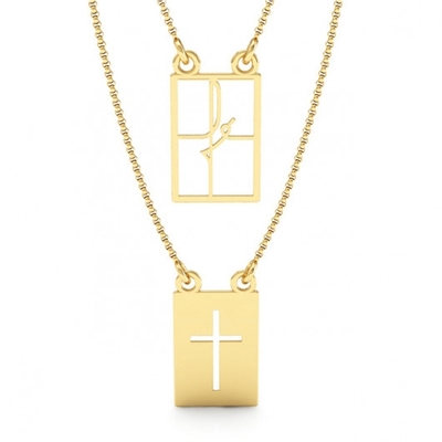 Escapulário Fé Ouro 18K