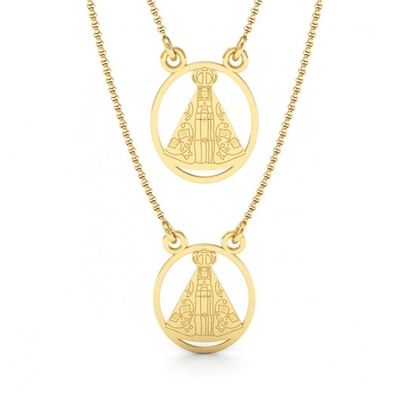 Escapulário Nossa Senhora Aparecida Ouro 18K