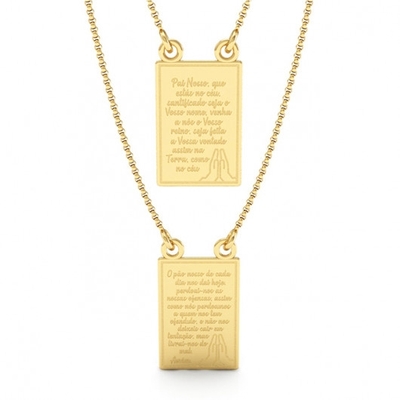 Escapulário Pai Nosso Ouro 18K