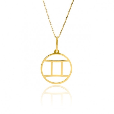 Pingente Gêmeos Ouro 18K Coleção Signos