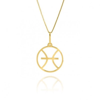 Pingente Peixes Ouro 18K Coleção Signos