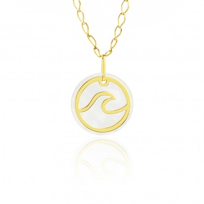 Pingente Madrepérola Ouro 18K Onda Vazada