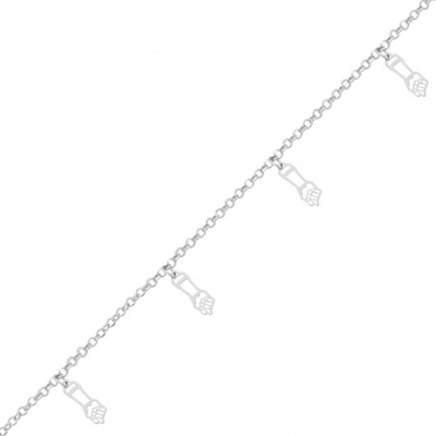 Pulseira Recém-Nascido com Pingentes Figa Prata