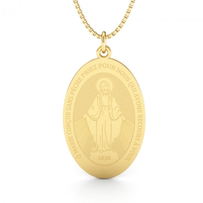 Medalha Milagrosa Nossa Senhora das Graças Ouro 18K Grande