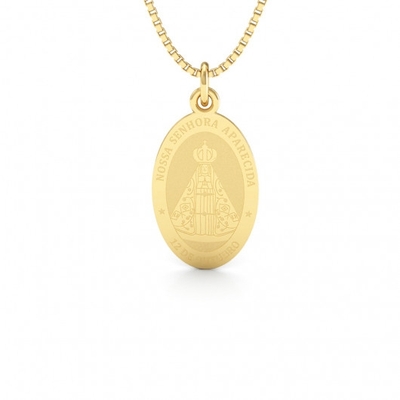 Medalha Nossa Senhora Aparecida Ouro 18K Média