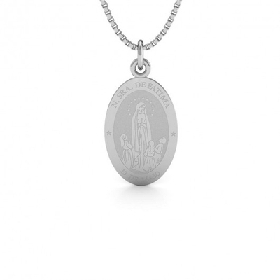 Medalha Nossa Senhora de Fátima Prata Média