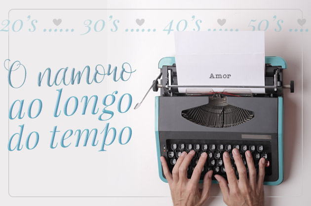 Pessoa digitando em uma máquina de escrever, no papel está escrito “amor”