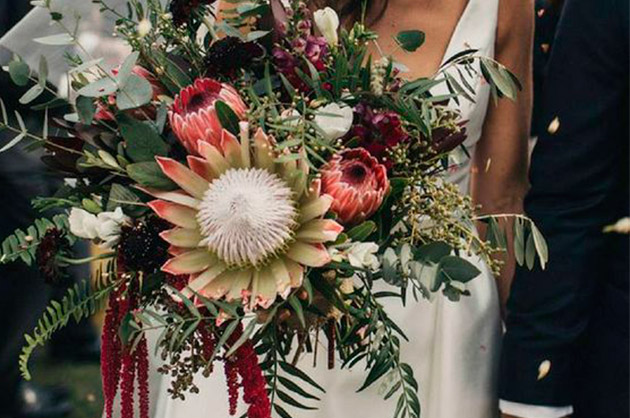 Buquê com Protea Buquê de noiva grande com a flor Protea