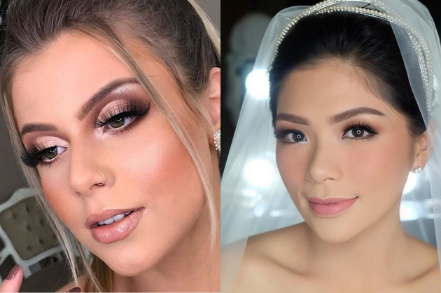 Ideias maquiagem para noiva Dois exemplos de olhos esfumados na maquiagem da noiva